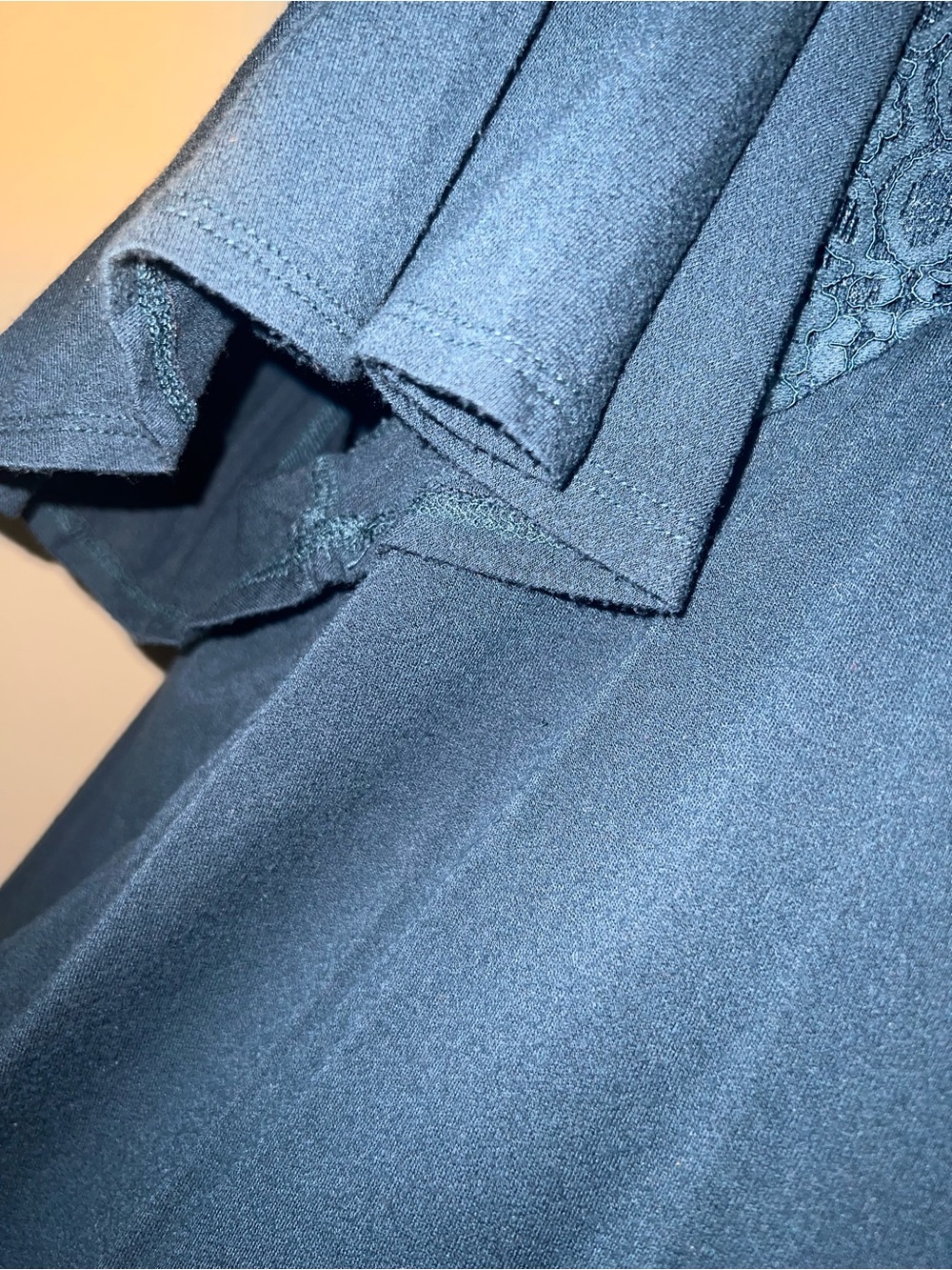 Torrid Teal Crochet Yoke Short Sleeve Blouse - Picture 6 of 9